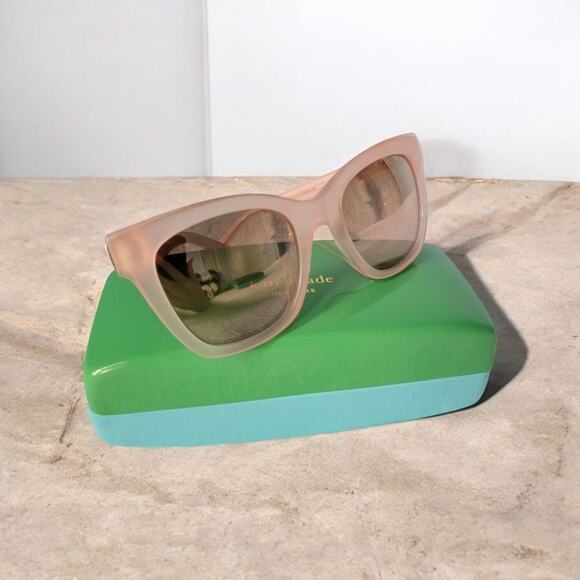 Kate Spade Emmy louis Women's Designer Blush Pink Sunglasses Square Cat Eyes - Picture 3 of 11